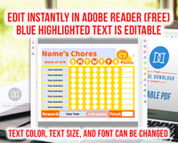 Kids Chore Chart Printables Editable- Zoo Animals