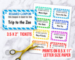 Kids Reward Tickets Editable Printable- The Digital Download Shop