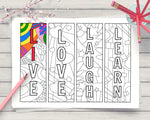 Live, Love... Coloring Page Bookmark Printables