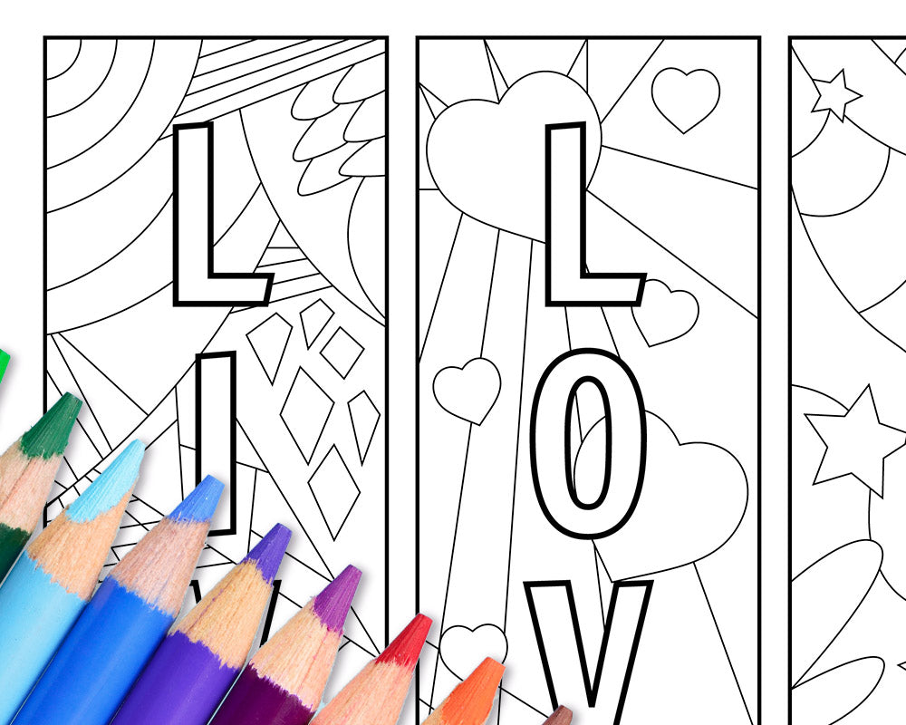 Printable Book Lover Coloring Bookmarks (Digital Download) – Emily