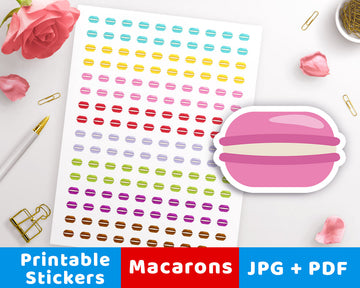 Macaron Printable Planner Stickers