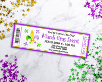 Mardi Gras Event Ticket Printable- Fleur de Lis