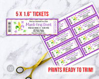Mardi Gras Event Ticket Printable- Fleur de Lis