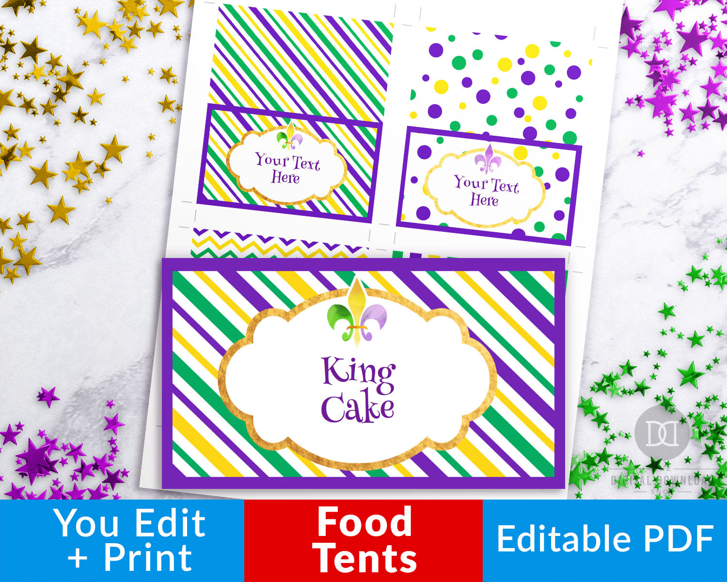 Mardi Gras Printable Stickers for Print and Cut