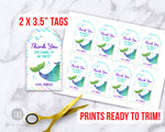 Printable Mermaid Editable Favor Tags