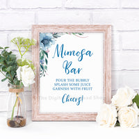 Mimosa Bar Printable- Blue- The Digital Download Shop