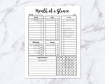Month at a glance + day at a glance editable printables! These editable planner pages are the perfect way to get your days and months organized!