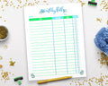 Monthly Bill Tracker Printable- Floral
