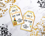 New Year's Tags Editable Template- Champagne
