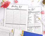 2 travel packing list printables- 1 pre-filled and 1 blank. Use these printable travel checklist templates to make sure you don't forget a thing on your next trip!