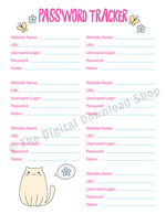 3 Password Tracker Printables- Animals