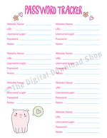 3 Password Tracker Printables- Animals