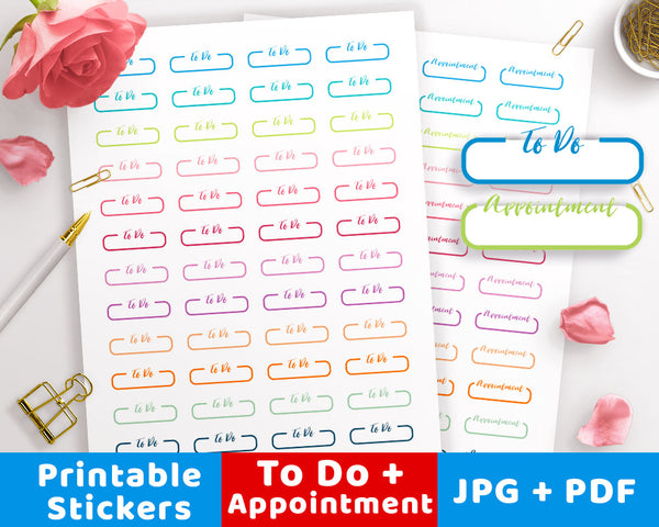 To Do +Appointment Printable Planner Stickers- The Digital Download Shop