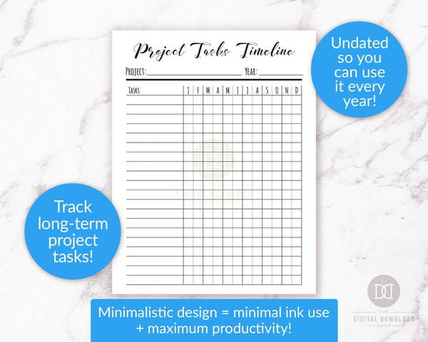 2 Project Tasks Tracker Printables
