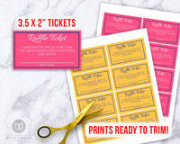 Raffle Ticket Editable Template- Choose Your Own Colors