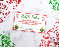 Raffle Ticket Template Christmas Editable