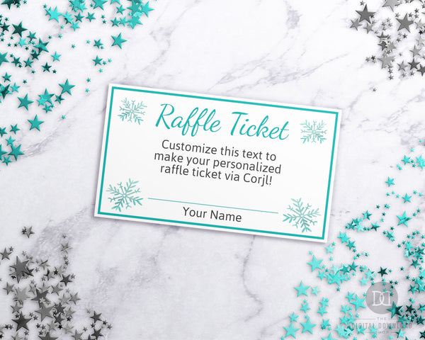 Winter Raffle Ticket Template Editable Printable