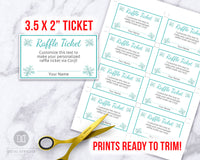 Winter Raffle Ticket Template Editable Printable