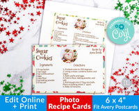 Photo Christmas Recipe Card Printable