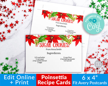 Christmas Recipe Card Printable Template *EDIT ONLINE*