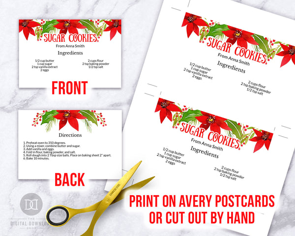 Christmas Recipe Card Printable Template