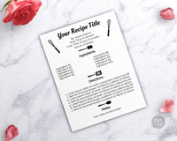 Recipe Template Printable- Cooking Utensils