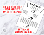 Recipe Template Printable- Cooking Utensils