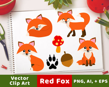 Red Foxes Clipart