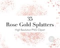 Rose Gold Splatters Clipart