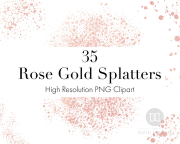 Rose Gold Splatters Clipart