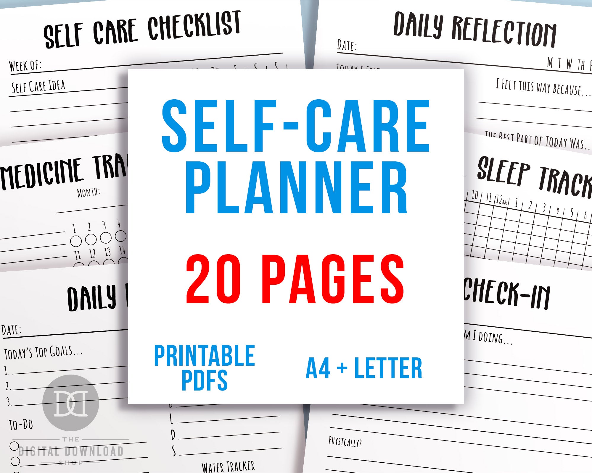 Self Care Checklist Tracker, Happy Planner Classic Insert, Self