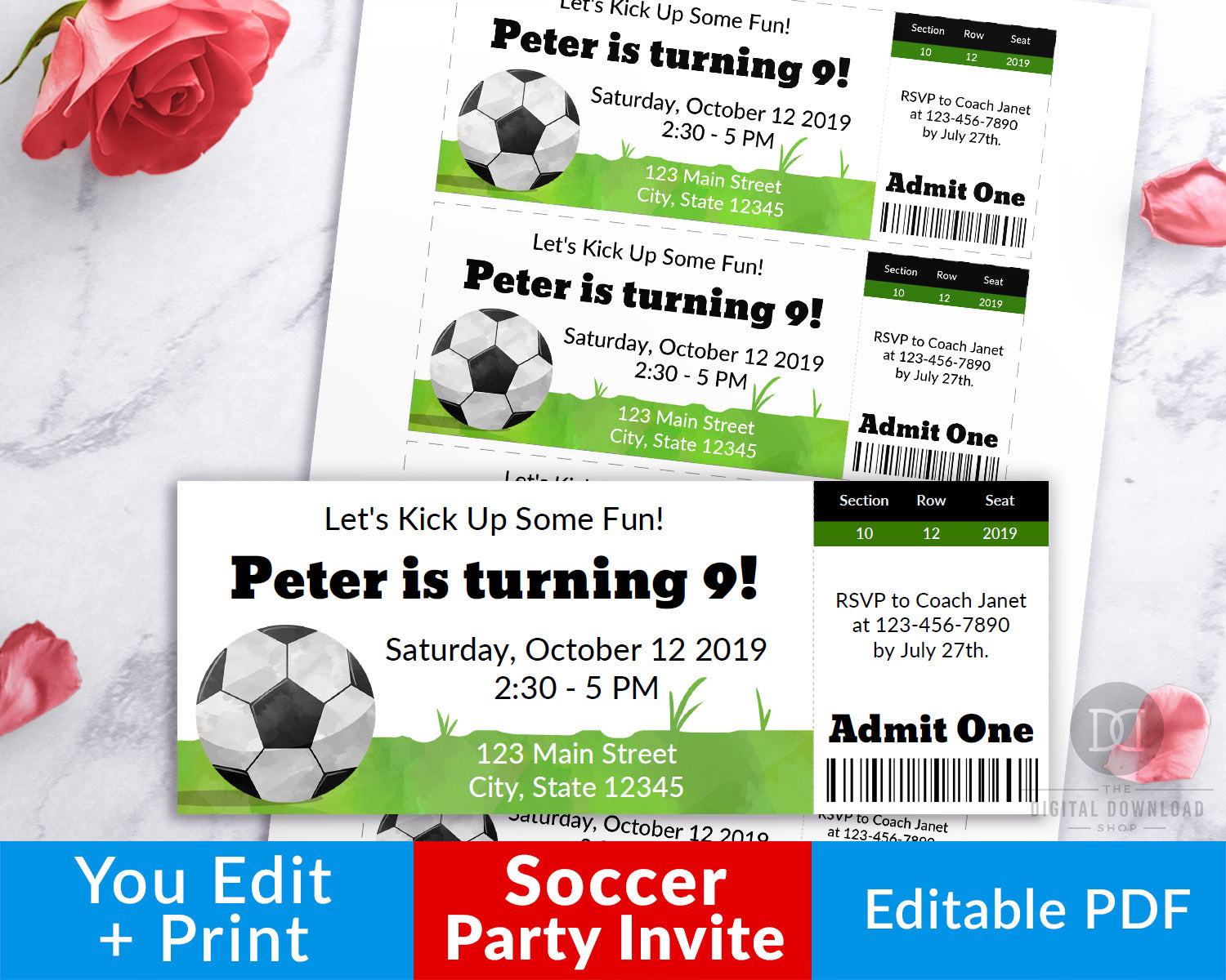 Soccer Party Invitation Template Ticket | The Digital Download Shop soccer-party-invitation-template-ticket-the-digital-download-shop