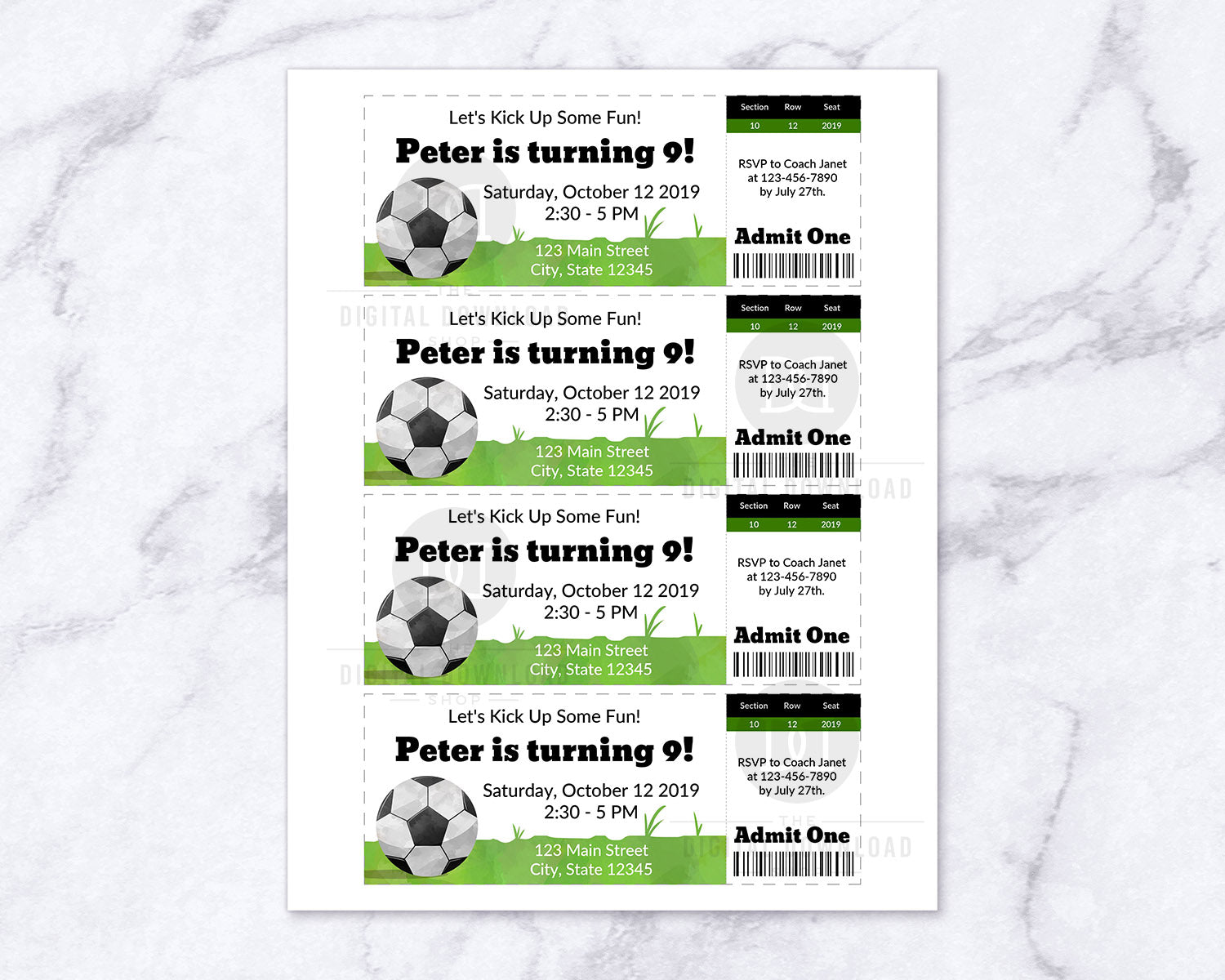 Soccer Party Invitation Template Ticket | The Digital Download Shop soccer-party-invitation-template-ticket-the-digital-download-shop