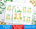 St. Patrick's Day Tag Printable- Lucky You