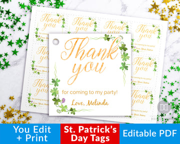 St. Patrick's Day Thank You Tag Printable