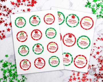 Christmas Sugar Scrub Labels Template- Watercolor Floral *EDIT ONLINE*