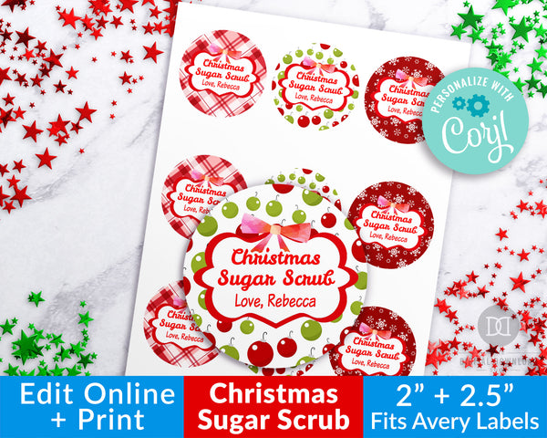 Editable Sugar Scrub Labels- Christmas Printable