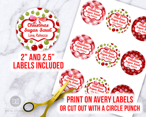 Editable Sugar Scrub Labels- Christmas Printable