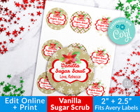 Sugar Scrub Labels- Vanilla Editable Printable