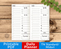TN Standard/Regular/Midori Daily Planner Printable