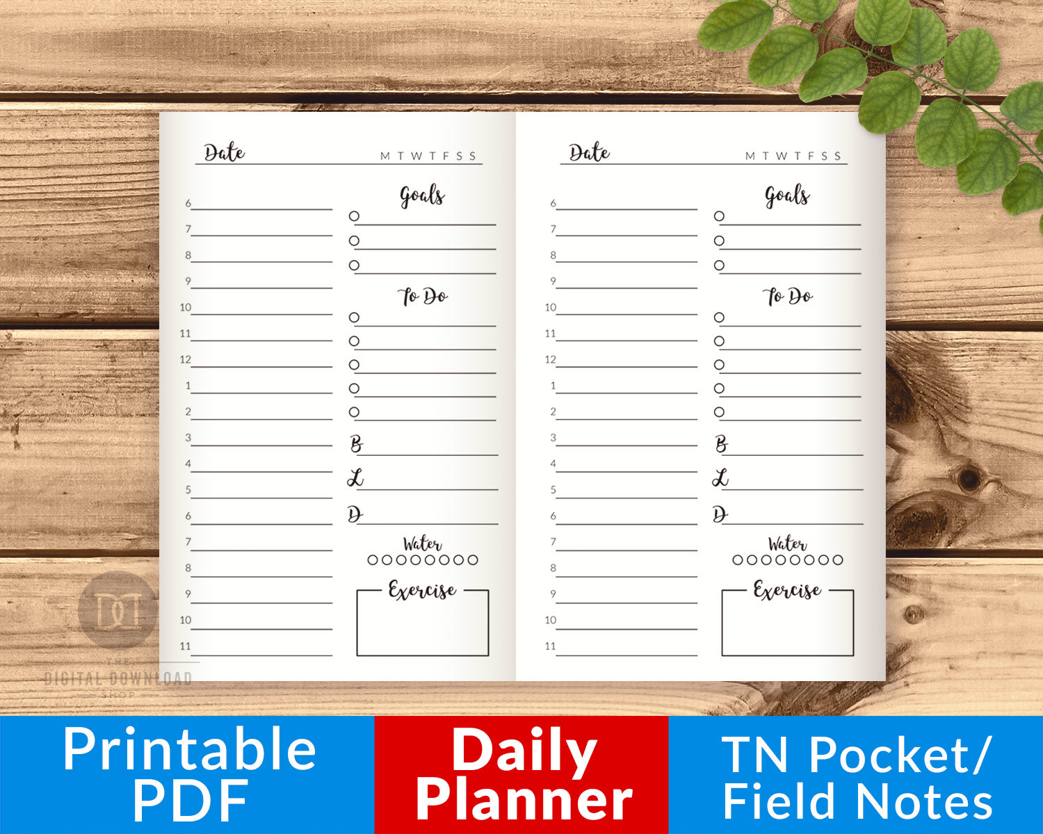 TN Pocket/Field Notes Daily Planner Printable | The Digital Download Shop tn-pocket-field-notes-daily-planner-printable-the-digital-download-shop