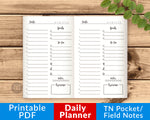 TN Pocket/Field Notes Daily Planner Printable- The Digital Download Shop