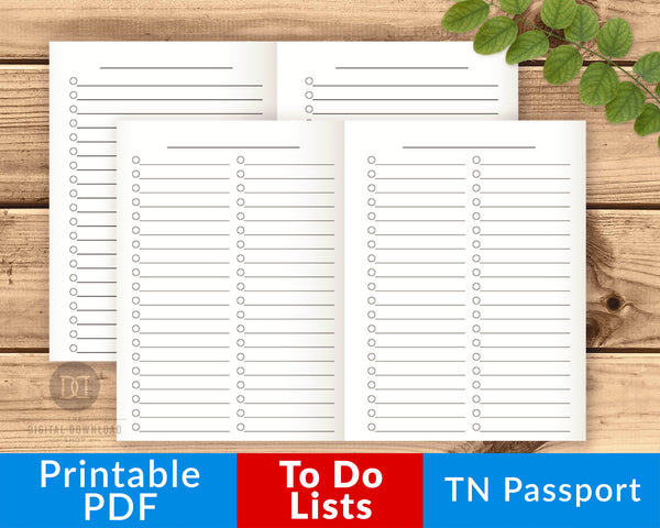 TN Passport To Do Lists Printable- The Digital Download Shop