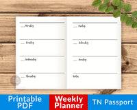 TN Passport Weekly Planner Printable- The Digital Download Shop