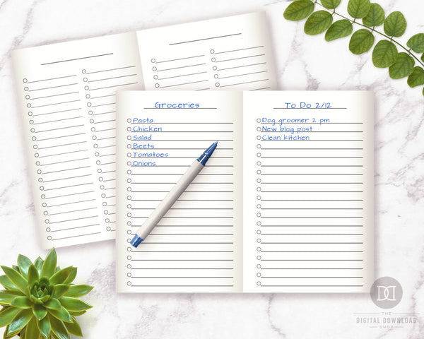 TN Pocket/Field Notes To Do Lists Printable- The Digital Download Shop