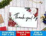 Printable Thank You Card- Holiday Florals