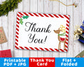 Printable Thank You Card- Christmas Reindeer