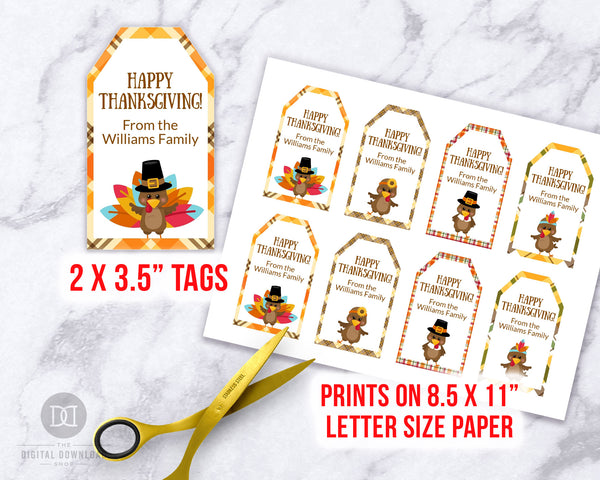 Thanksgiving Tags Printable- Turkeys