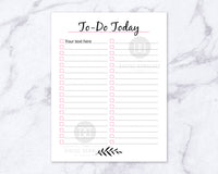 2 to-do list editable printables, one with two lists on a page and one with a single list! These editable to-do checklists are the easiest way to make and manage your daily tasks checklist!