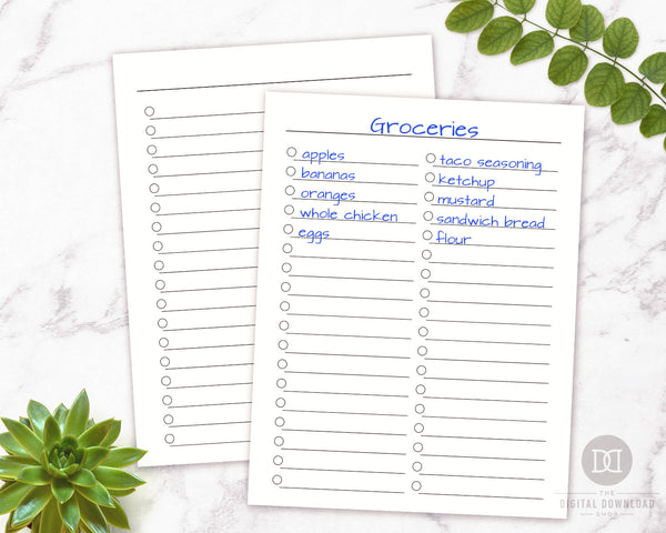 To Do List Printables: Large Layout- The Digital Download Shop